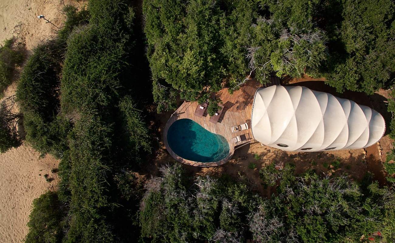 Wild Coast Tented Lodge Cocoon Luftaufnahme
