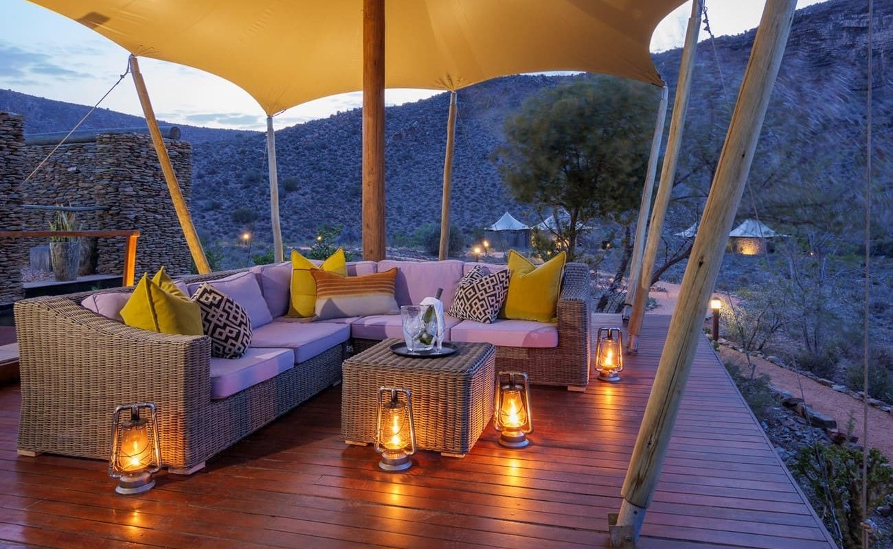 Sanbona Wildlife Reserve Dwyka Tented Lodge Veranda Veranda von Dwyka Tented
