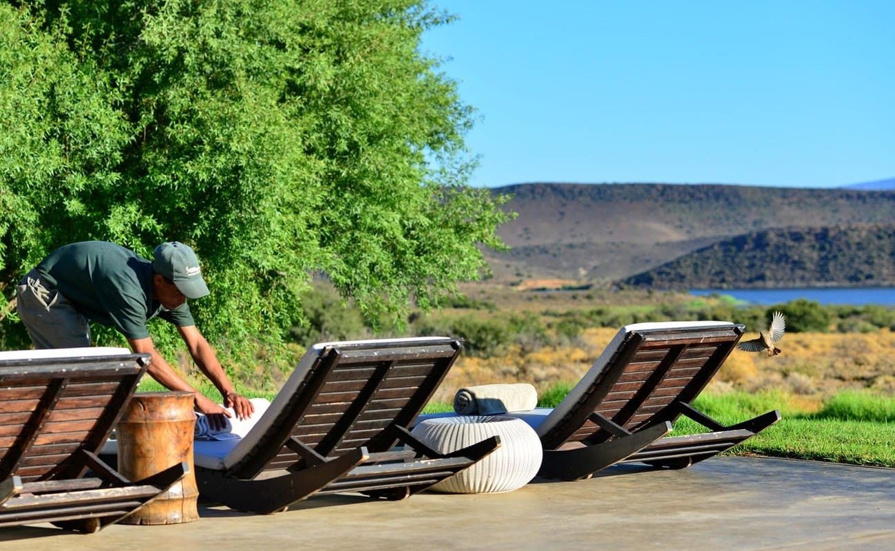 Sanbona Wildlife Reserve Gondwana Family Lodge Pool Am Pool der Gondwana Family Lodge