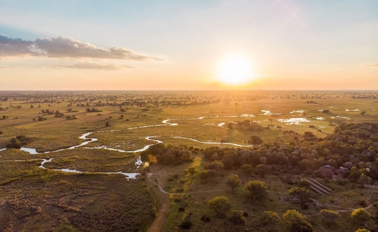 Sonnenuntergang Okavango Delta, Große Botswana Safari