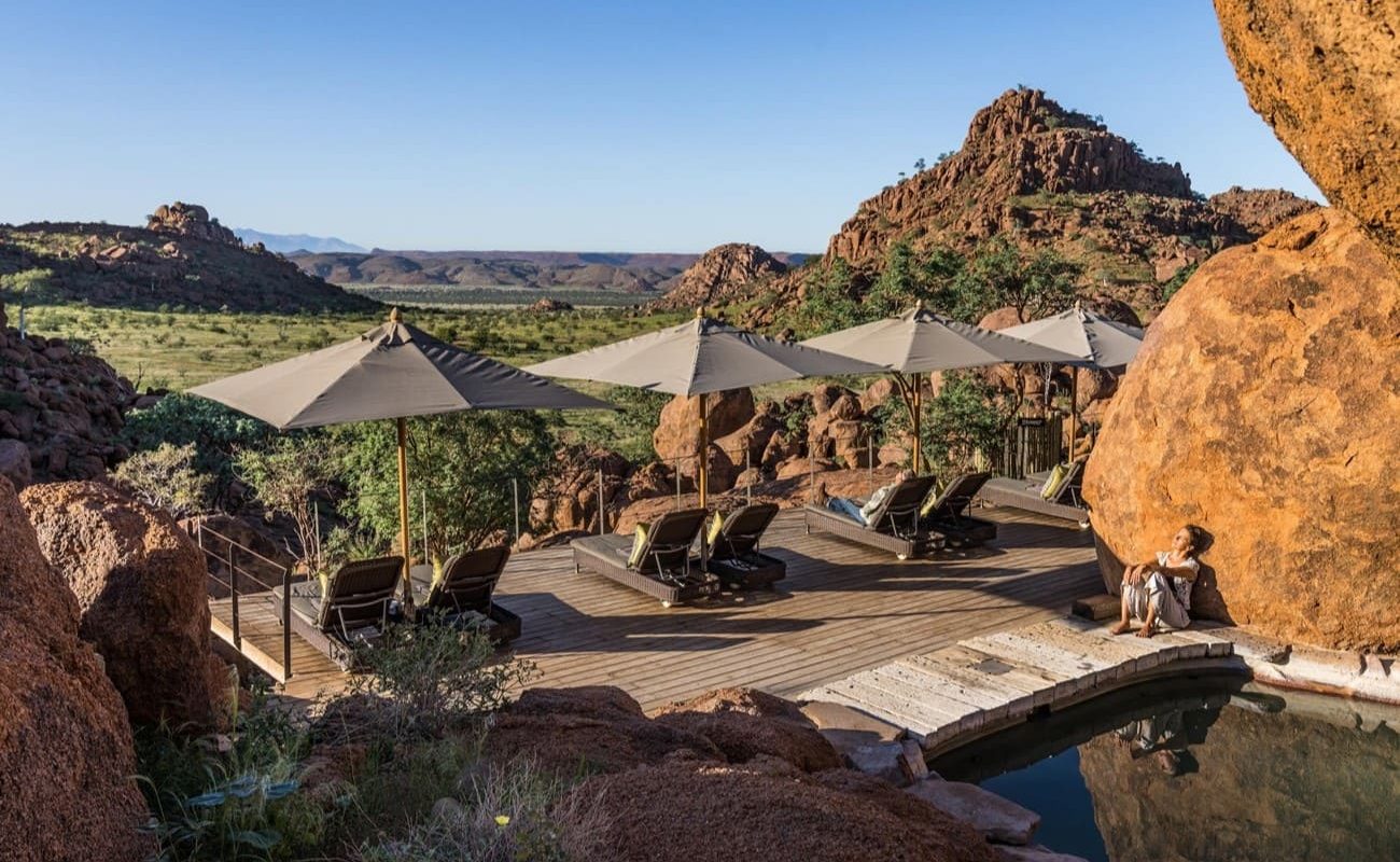 Mowani Mountain Camp Swimming Pool Swimming Pool mit herrlicher Aussicht im Mowani Mountain Camp