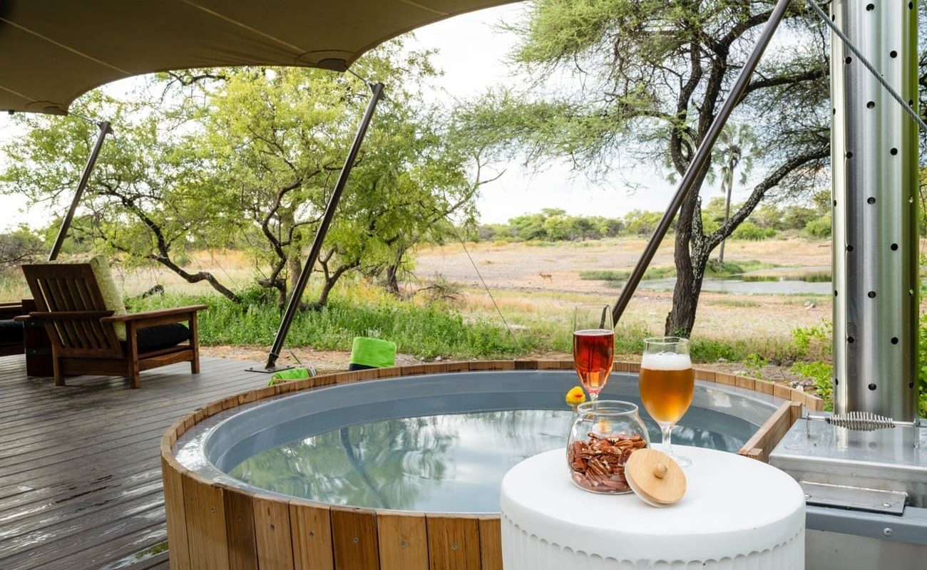 Onguma Tented Camp Zelt Veranda Hot Tub Hot Tub Zelt Onguma Tented