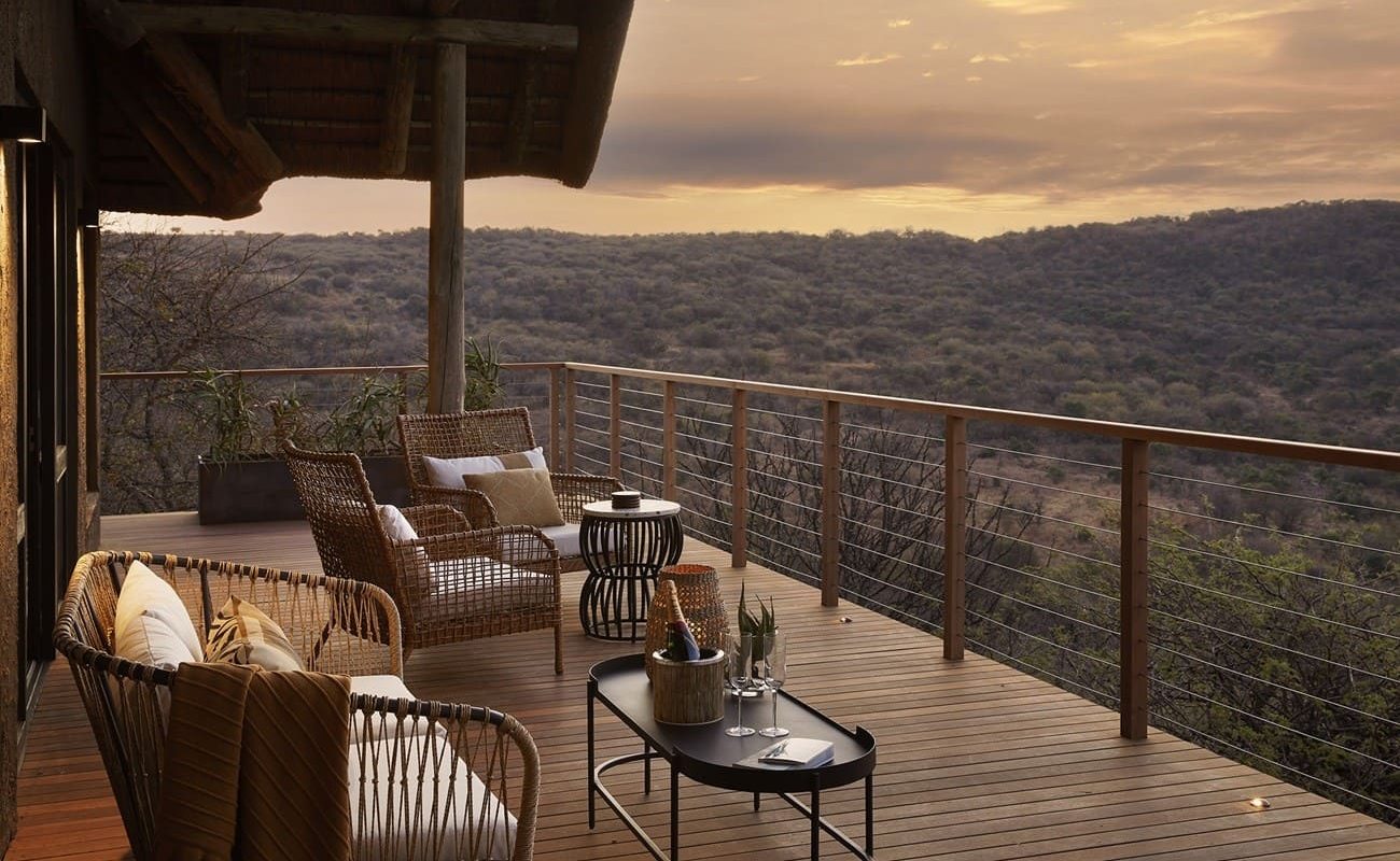 Veranda einer Honeymoon Suite Nambiti