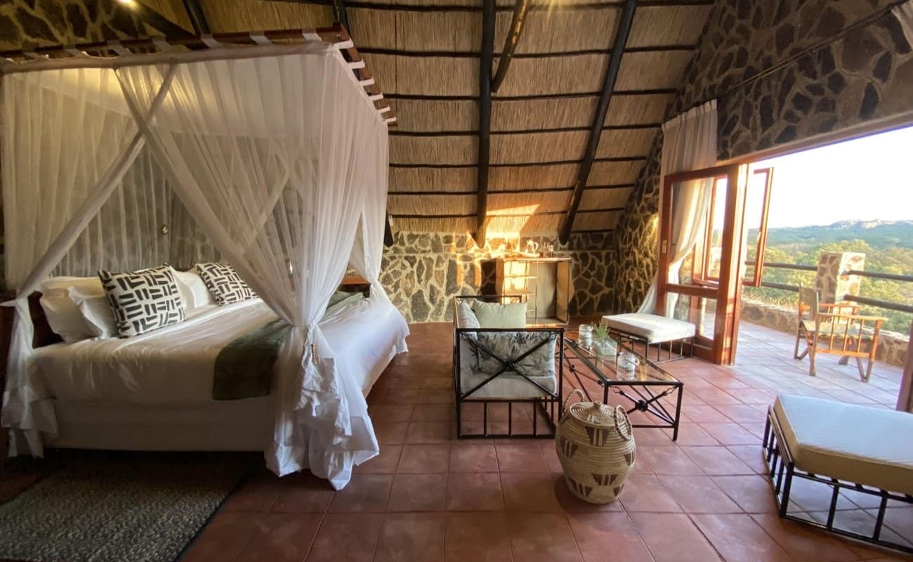 Big Cave Honeymoon Suite Blick Veranda Veranda der Honeymoon Suite Big Cave Camp