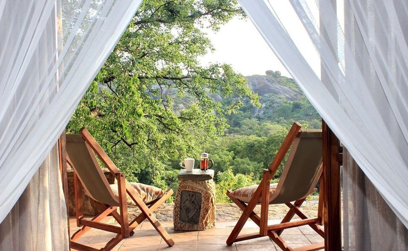 Big Cave Standard Double Veranda Veranda Standard Chalet Big Cave Camp