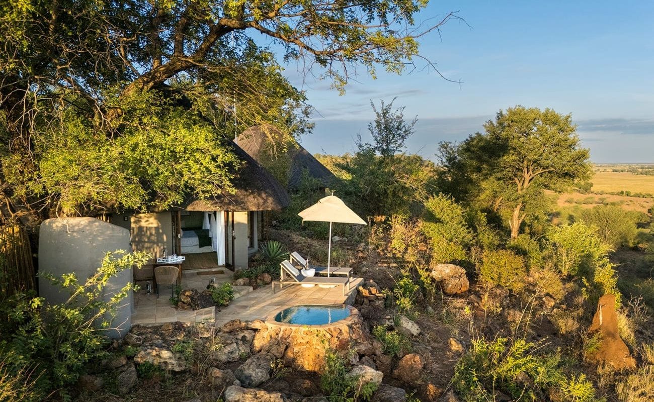 Eine der Suiten der Ngoma Safari Lodge