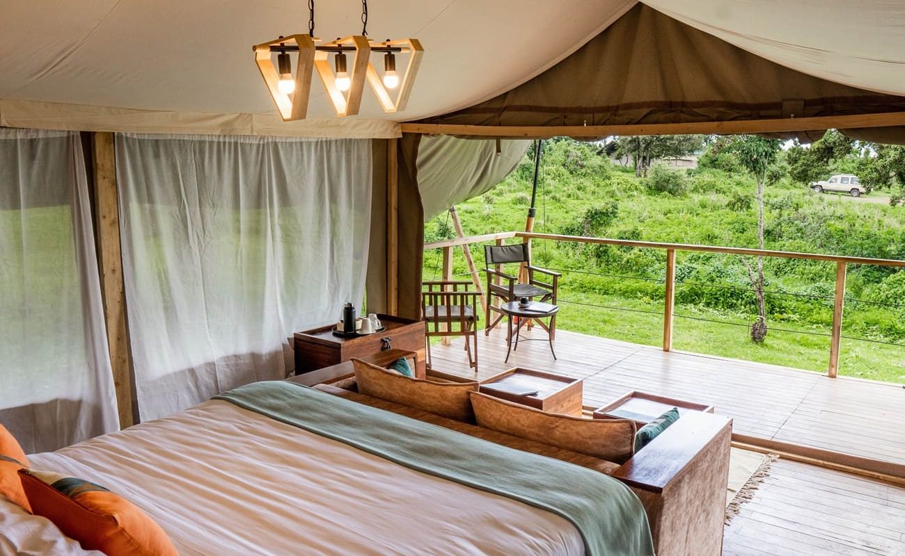 Ausblick Veranda Zelt Ang'ata Ngorongoro Camp