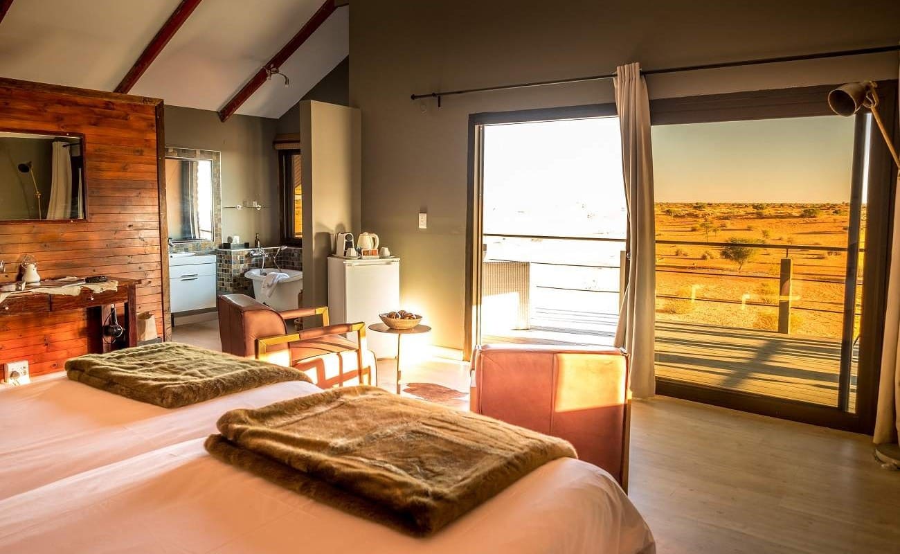 Bagatelle Kalahari Game Ranch Dune Chalet innen Bagatelle Kalahari Game Ranch Dune Chalet
