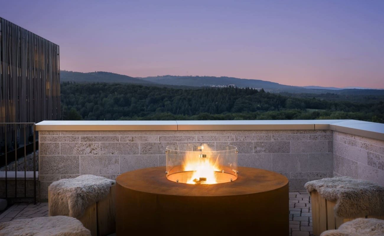 Feuerstelle mit Blick über den Rheingau