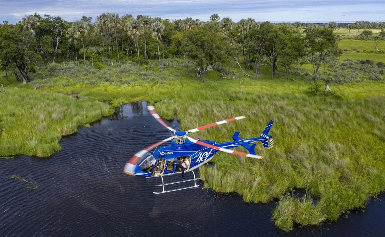 Helikopterflug über das Delta