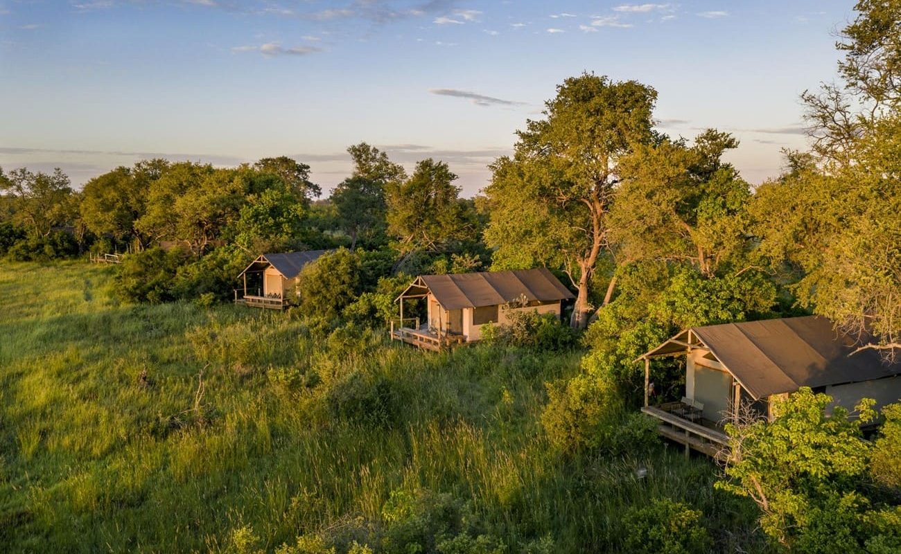 Blick auf die Zelte von Little Sable