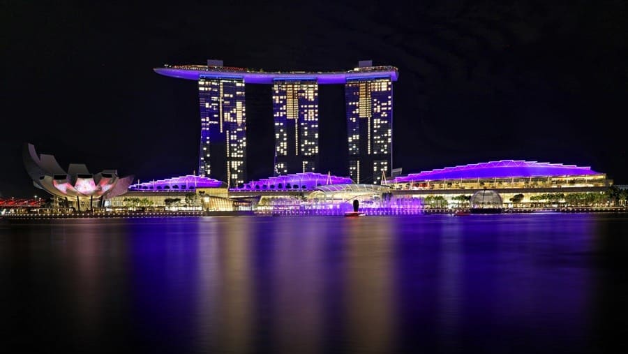 Jahresrückblick Marina Bay Sands nachts
