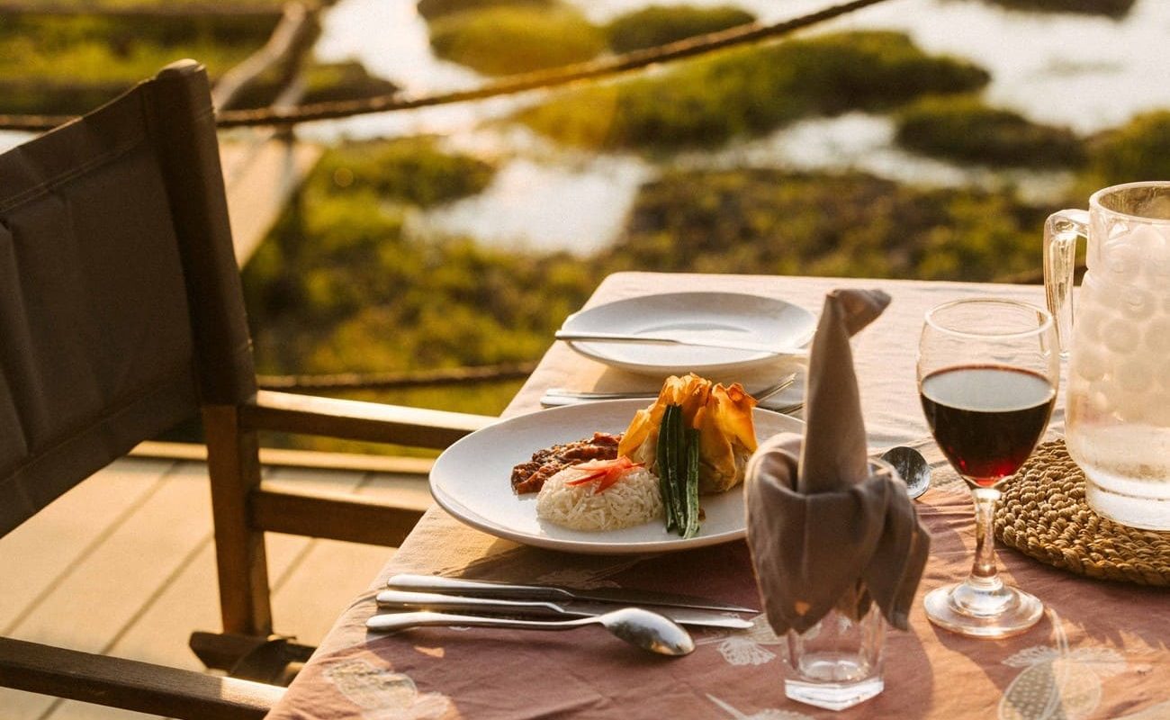 Höhepunkte Sambia Kafunte River Lodge Dinner Dinner in der Kafunta River Lodge