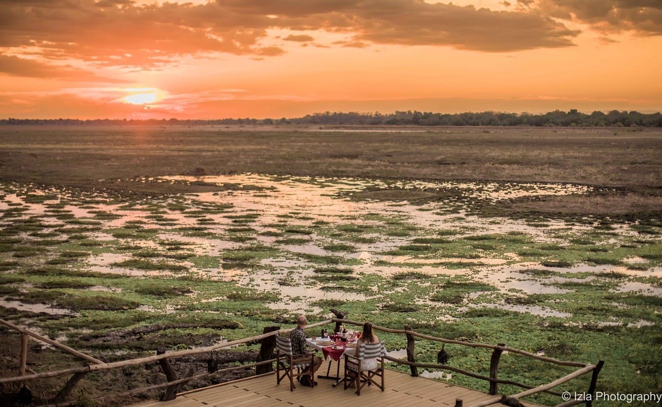 Sambia zu Wasser, Land und Luft Kafunta River Lodge Ausblick Ausblick Kafunta River Lodge Dinner