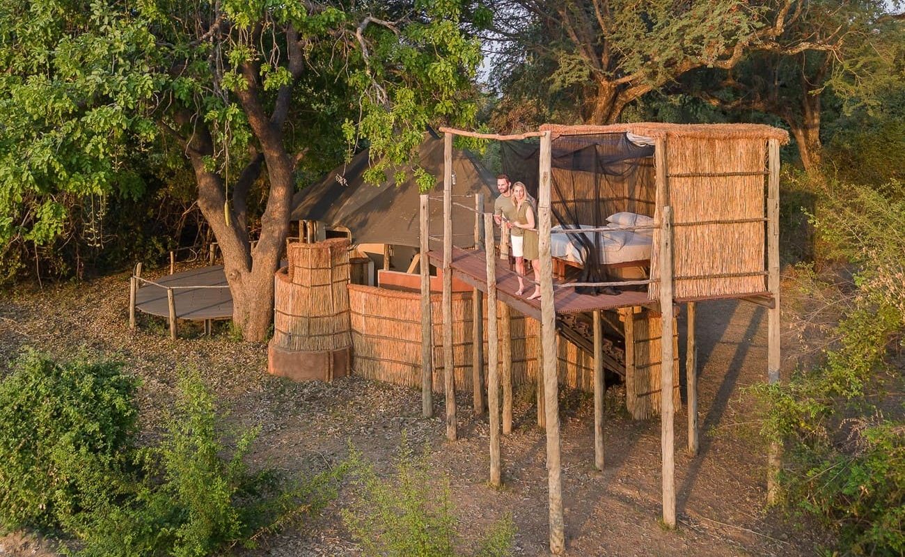 Starbed der Zelte im Three Rivers Camp